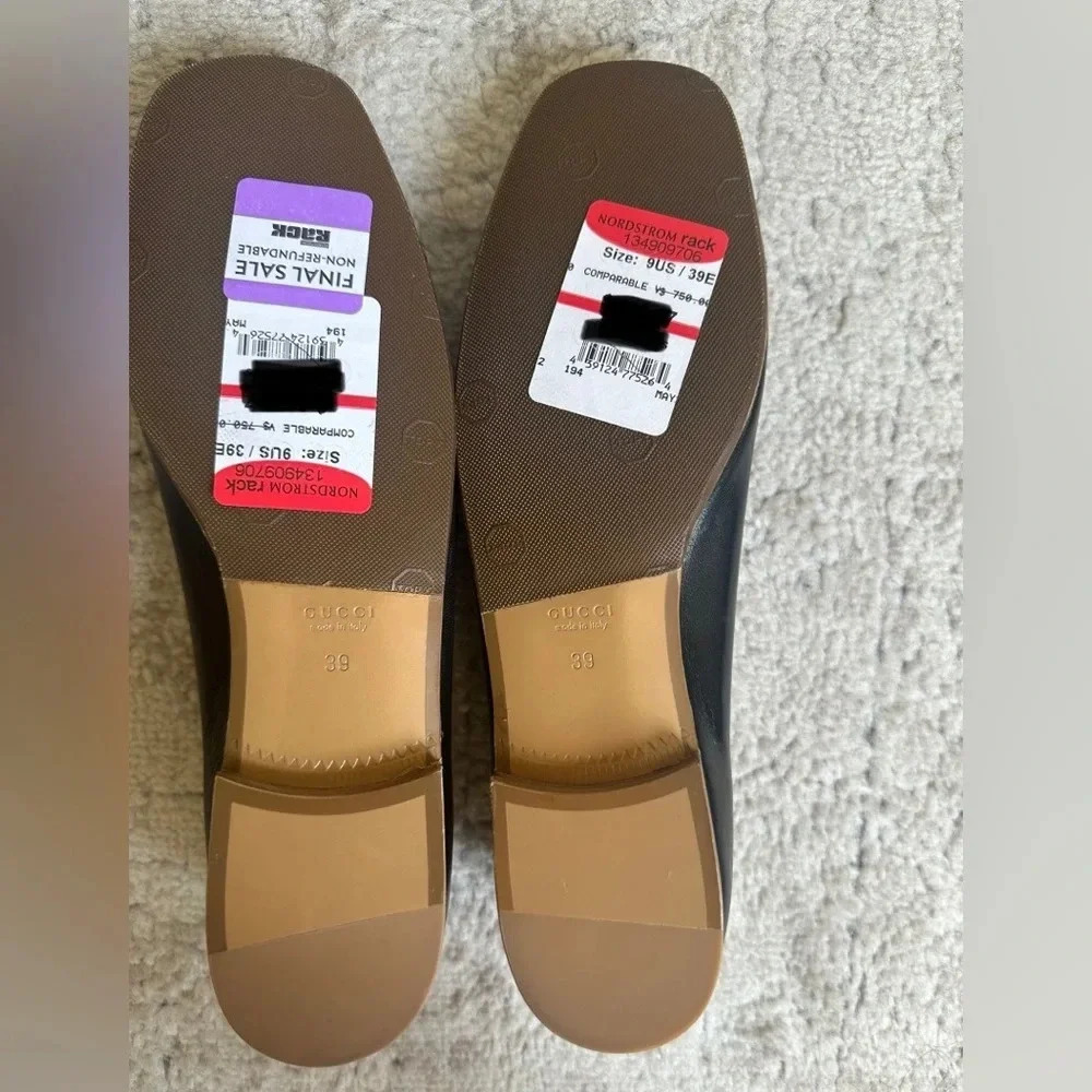 Gucci Hills Black Ballet Designer Flats, Interlocking G logo, size 9, pre-owned - Picture 10 of 10